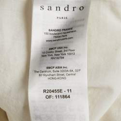 Pre Owned Sandro Off White Tweed Josepha Braided Mini Dress M