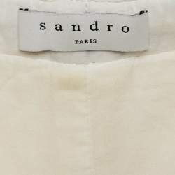 Pre Owned Sandro Off White Tweed Josepha Braided Mini Dress M