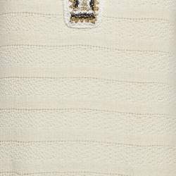 Pre Owned Sandro Off White Tweed Josepha Braided Mini Dress M