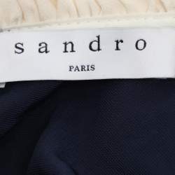 Pre Owned Sandro Navy Blue Velvet Mini Dress S