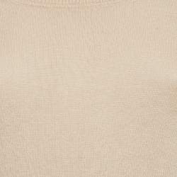 Pre Owned Sandro Beige Knit Cut-Out Detail Sweatshirt M