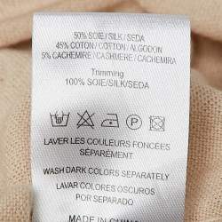 Pre Owned Sandro Beige Knit Cut-Out Detail Sweatshirt M