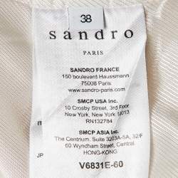 Pre Owned Sandro Pink Ramie Blend Single Breasted Blazer M