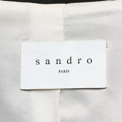 Sandro Black Gabardine Single Breasted Blazer M