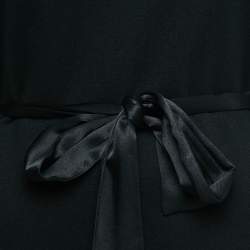 Pre Owned Sandro Black Jersey and Satin Tie-Up Waist Sweatshirt L