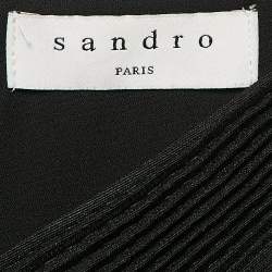 Sandro Black Crepe Pleated Odette Mini Dress XS