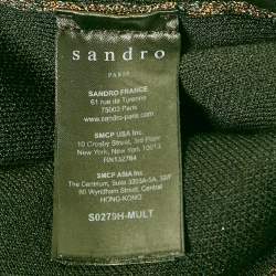 Pre Owned Sandro Metallic Lurex Knit Crew Neck Top M
