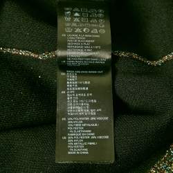 Pre Owned Sandro Metallic Lurex Knit Crew Neck Top M