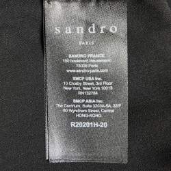 Pre Owned Sandro Black Crepe Pleated Midi Dress XS