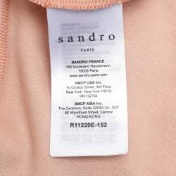 Pre Owned Sandro Beige Jersey Sleeveless Tie Front Dress M