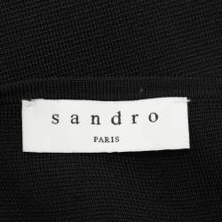 Sandro Black Knit Fabric Sleeveless Midi Dress M