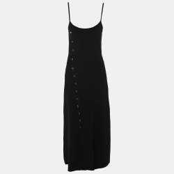 Sandro Black Knit Fabric Sleeveless Midi Dress M