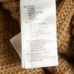 Sandro Camel Brown/Cream Wool Blend and Cable Knit Sweater S