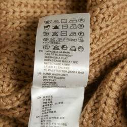 Sandro Camel Brown/Cream Wool Blend and Cable Knit Sweater S