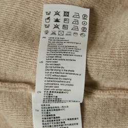 Pre Owned Sandro Beige Rib Knit Belted Long Cardigan M