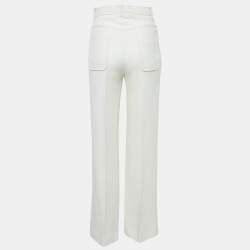 Pre Owned Sandro Off-White Lyocell Blend Wide-Leg Trousers S