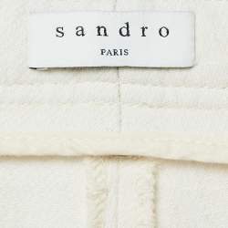 Pre Owned Sandro Off-White Lyocell Blend Wide-Leg Trousers S