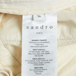 Pre Owned Sandro Off-White Lyocell Blend Wide-Leg Trousers S