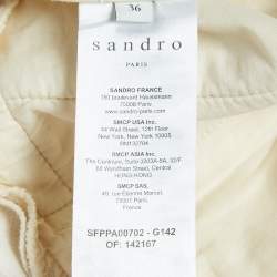 Pre Owned Sandro Off-White Lyocell Blend Wide-Leg Trousers S