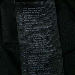 Pre Owned Sandro Black Rhinestone Jersey Tie-Front T-Shirt XS