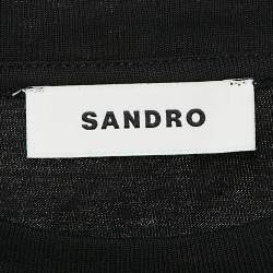 Pre Owned Sandro Black Rhinestone Jersey Tie-Front T-Shirt XS