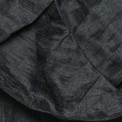 Sandro Black Linen Blend Folie Ruffled Crop Top M