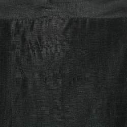 Sandro Black Linen Blend Ruffled Midi Wrap Skirt M