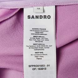 Pre Owned Sandro Lavender Crepe Ruche Detail Midi Slip Dress M