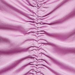 Pre Owned Sandro Lavender Crepe Ruche Detail Midi Slip Dress M