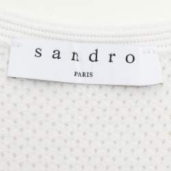 Sandro White Stretch Knit Fabric Mini Dress S