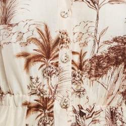 Sandro Brown Safari Style Print Button Front Mini Dress M
