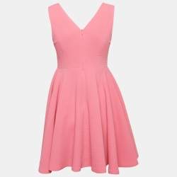 Pre Owned Sandro Pink Gauze Sleeveless Flared Mini Dress S