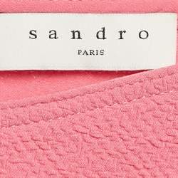Pre Owned Sandro Pink Gauze Sleeveless Flared Mini Dress S