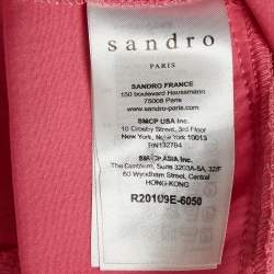 Pre Owned Sandro Pink Gauze Sleeveless Flared Mini Dress S