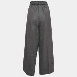 Sandro Grey Wool Blend Straight-Leg Trousers XL