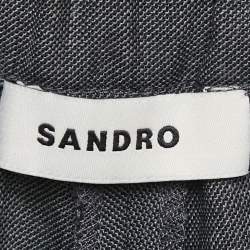 Sandro Grey Wool Blend Straight-Leg Trousers XL