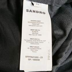 Sandro Grey Wool Blend Straight-Leg Trousers XL