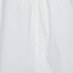Sandro White Cotton Lace Trimmed A-Line Blouse L