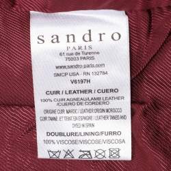 Pre Owned Sandro Black Leather Jacket S