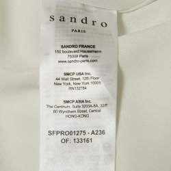 Pre Owned Sandro Beige Printed Crepe Marro Ruffled Midi Dress M