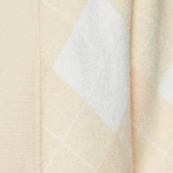 Pre Owned Sandro Beige Glenda Argyle Wool Knit Cardigan L