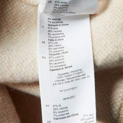 Pre Owned Sandro Beige Glenda Argyle Wool Knit Cardigan L