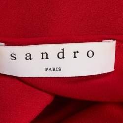 Pre Owned Sandro Red Guipure Lace Mini Dress S