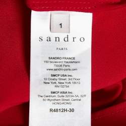 Pre Owned Sandro Red Guipure Lace Mini Dress S