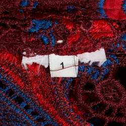 Pre Owned Sandro Red Guipure Lace Mini Dress S