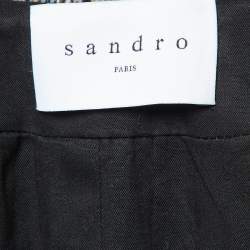 Sandro Black Striped Cotton Open Front Jacket S