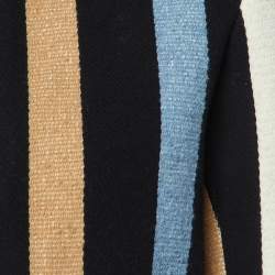 Sandro Black Striped Cotton Open Front Jacket S