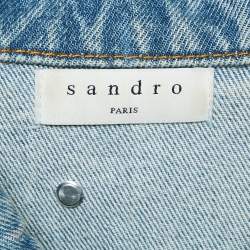 Sandro Blue Mirror Studded Denim Jacket M