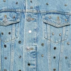 Sandro Blue Mirror Studded Denim Jacket M