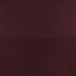 Sandro Burgundy Knit Otane Pearly Cuff Fit & Flare Dress M